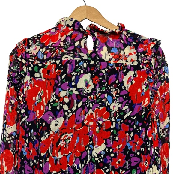 J Crew Smocked Popover Top in Lurex Dot Small - Picture 5 of 11
